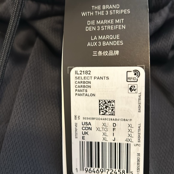 Adidas basketball sweatpants. New with tags - Picture 3 of 4